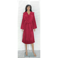 Бордовий махровий халат бавовняний жіночий