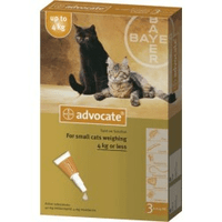Advocate капли на холку против паразитов для кошек до 4 кг Артикул: 51186 Пипетки : 3 пипетки