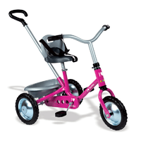 Дитячий металевий велосипед 'Зукі' з багажником, рожевий, 16 міс.+