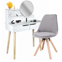 Туалетний столик Jumi SCANDI + крісло Saida сірий