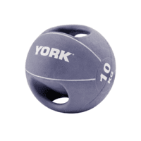 М'яч медбол 10 кг York Fitness із двома ручками, фіолетовий