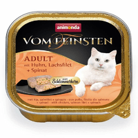 Корм Vom Fenisten adult для котів з куркою лососем і шпинатом 150г Анімонда