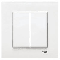 Білий двоклавішний вимикач VIKO Karre