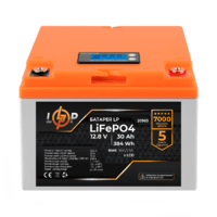 Акумулятор LP LiFePO4 LCD 12V (12,8V) - 30 Ah (384Wh) (BMS 50A/25А) пластик