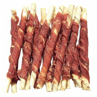 Ласощі для собак, кручений м'ясо качки на пресованої кістки 12,5 см.