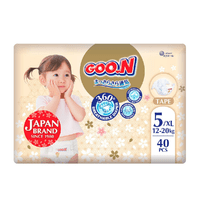 Підгузки GOO.N Premium Soft для дітей 12-20 кг (розмір 5(XL), на липучках, унісекс, 40 шт.)