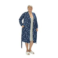 Жіночий комплект бавовняний для сну халат і сорочка