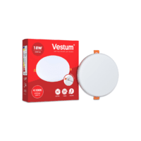 Круглий світлодіодний врізний світильник "без рамки" Vestum 18W 4100K 1-VS-5506