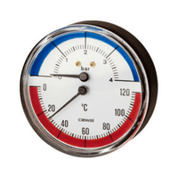 Термоманометр (0-120*C, 6бар) нижній Cewal