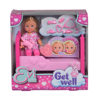 Лялька Еві 'Легке одужання' зі зміною кольору, у ліжку з іграшкою та аксес., 3+