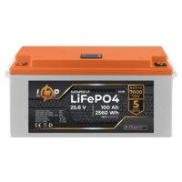 Акумулятор LP LiFePO4 24V (25,6V) - 100 Ah (2560Wh) (BMS 150/75А) пластик LCD