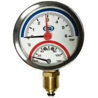 Термоманометр (0-120*C, 4бар) боковий Cewal