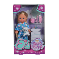 Лялька Еві 'Вечірня казка' у піжамі, з іграшкою та аксес. для чистки зубів, 3+