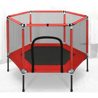 Батут для дітей кімнатний з сіткою Atleto 160 см червоний KRB03