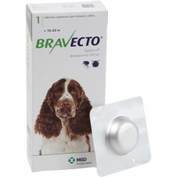 Жевательная таблетка Бравекто от блох и клещей для собак 10 - 20 кг