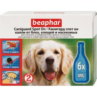 Beaphar Канигард капли Spot On для крупных собак капли от блох и клещей для собак крупных пород и щенков Артикул: 132058 Пипетки : 6 пипеток