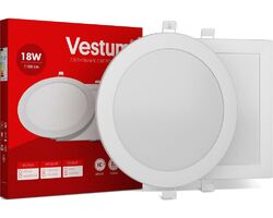 Круглий світлодіодний врізний світильник Vestum 18W 6000K 220V 1-VS-5110