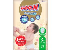 Трусики-підгузки GOO.N Premium Soft для дітей 7-12 кг (розмір 3(M), унісекс, 50 шт)