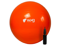 М'яч для фітнесу (фітбол) WCG 55 Anti-Burst 300кг Помаранчевий + насос