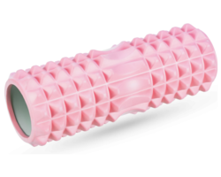 Масажний ролик Queenfit для йоги та фітнесу EVA 33*10,5 см рожевий