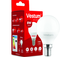 Світлодіодна лампа Vestum G45 8W 4100K 220V E14 1-VS-1211