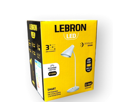 Лампа настільна LEBRON L-TL-L-48, 4W,4100K LI-ION 1200MAH, Біла, USB