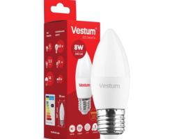 Світлодіодна лампа Vestum C37 8W 3000K 220V E27 1-VS-1310