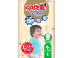 Трусики-підгузки GOO.N Premium Soft для дітей 9-14 кг (розмір 4(L), унісекс, 44 шт)