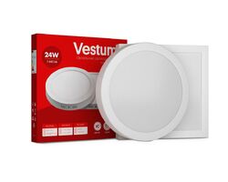 Круглий світлодіодний накладний світильник Vestum 24W 4000K 220V 1-VS-5305