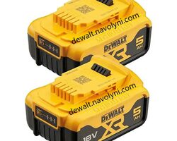 Набір акумуляторних батарей DCB184P2 DeWALT, 18 V XR Li-Ion, 5.0 Ah 2 шт, світлова індикація, 1.3 кг.