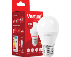 Світлодіодна лампа Vestum G45 8W 3000K 220V E27 1-VS-1210