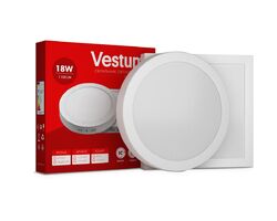 Круглий світлодіодний накладний світильник Vestum 18W 6000K 220V 1-VS-5307