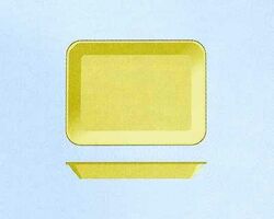 Тарілко-піддон 225 х 180 х 17 колір жовтий