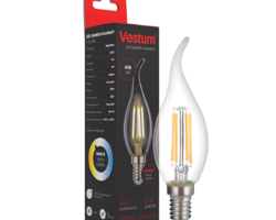 Світлодіодна філаментна лампа Vestum С35Т Е14 4Вт 220V 3000К 1-VS-2406