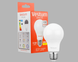 Світлодіодна лампа Vestum A60 10W 3000K 220V E27 1-VS-1106
