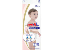 Підгузки GOO.N Plus для дітей 12-20 кг (розмір XL, на липучках, унісекс, 38 шт.)