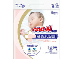 Підгузки GOO.N Plus для новонароджених до 5 кг (розмір NB, на липучках, унісекс, 76 шт.)