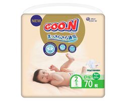Підгузки GOO.N Premium Soft для дітей 4-8 кг (розмір 2 (S), на липучках, унісекс, 70 шт.)