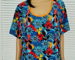 Трикотажна жіноча блуза кольорова великих розмірів