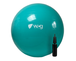 М'яч для фітнесу (фітбол) WCG 65 Anti-Burst 300кг Бірюзовий + насос