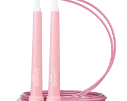 Скакалка Queenfit Speed з пластиковими ручками рожева