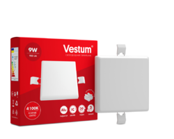 Акцiя! Квадратний світлодіодний врізний світильник "без рамки" Vestum 9W 4100K 1-VS-5602