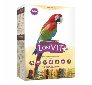 ЛоріВіт+" вітамінізованний корм для великих папуг, 800г