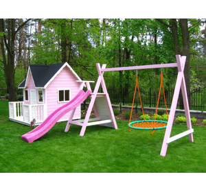 Дитячий майданчик для дівчаток PINK з гіркою та гойдалкою