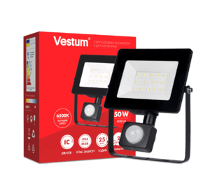 Прожектор LED Vestum с датчиком движения 50W 4 300Лм 6500K 175-250V IP65