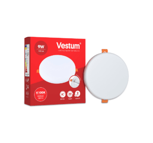 Круглий світлодіодний врізний світильник "без рамки" Vestum 9W 4100K 1-VS-5504