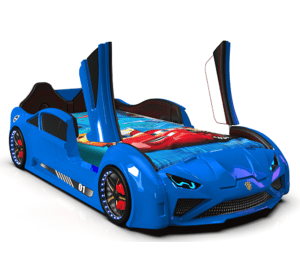 Ліжко для машини пластикове Lamborghini синє, двері відчиняються, звукові ефекти, пульт