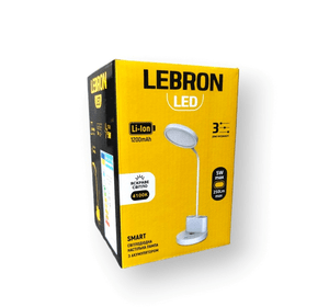 Лампа настільна LEBRON L-TL-L-40, 5W,4100K LI-ION 1200MAH, Біла, USB