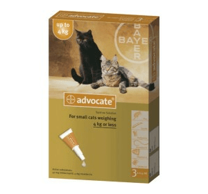 Advocate капли на холку против паразитов для кошек до 4 кг  Артикул:  51186  Пипетки :   3 пипетки
