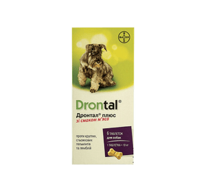 Таблетки от глистов Bayer Drontal Plus для собак, цена за 1 таблетку